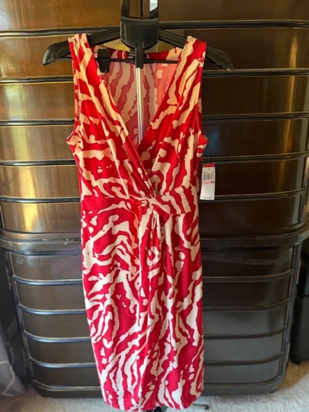 Rafaella Studio Scarlet Red Abstract Zebra Dress Size 10 NWT $110